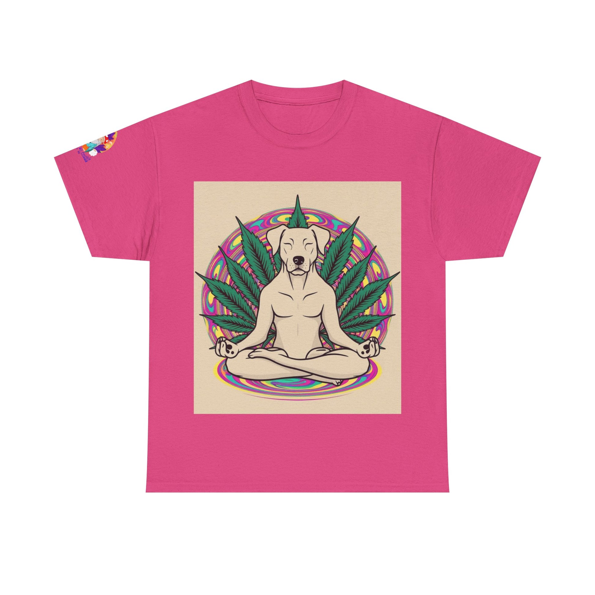 A Custom - Meditating Dog Unisex Heavy Cotton Tee - Chill Vibes Tee for Dog Lovers