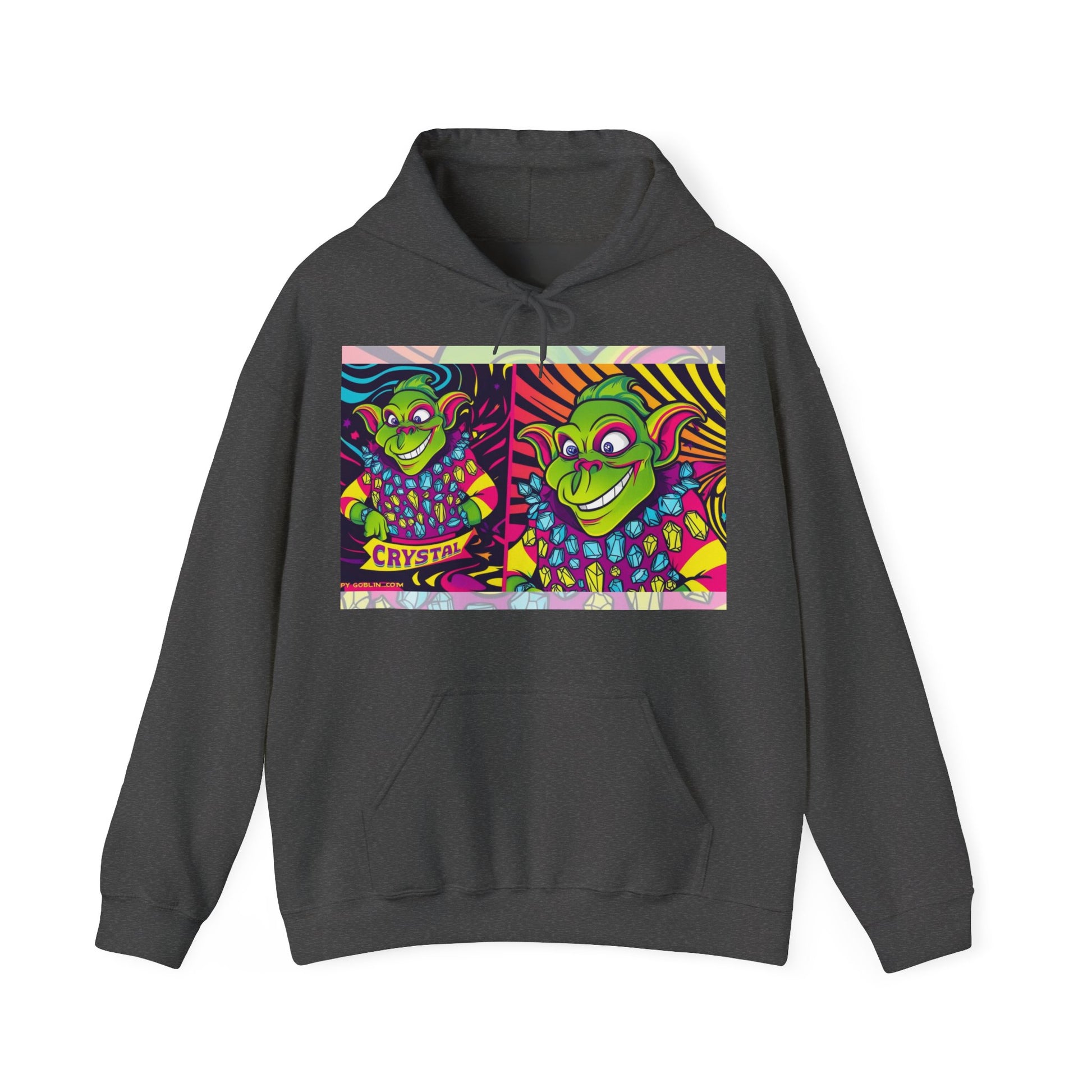 A Custom - Vibrant Crysta Goblin l-Themed Unisex Hoodie - "Get Ya Rocks Off Crystals" Design