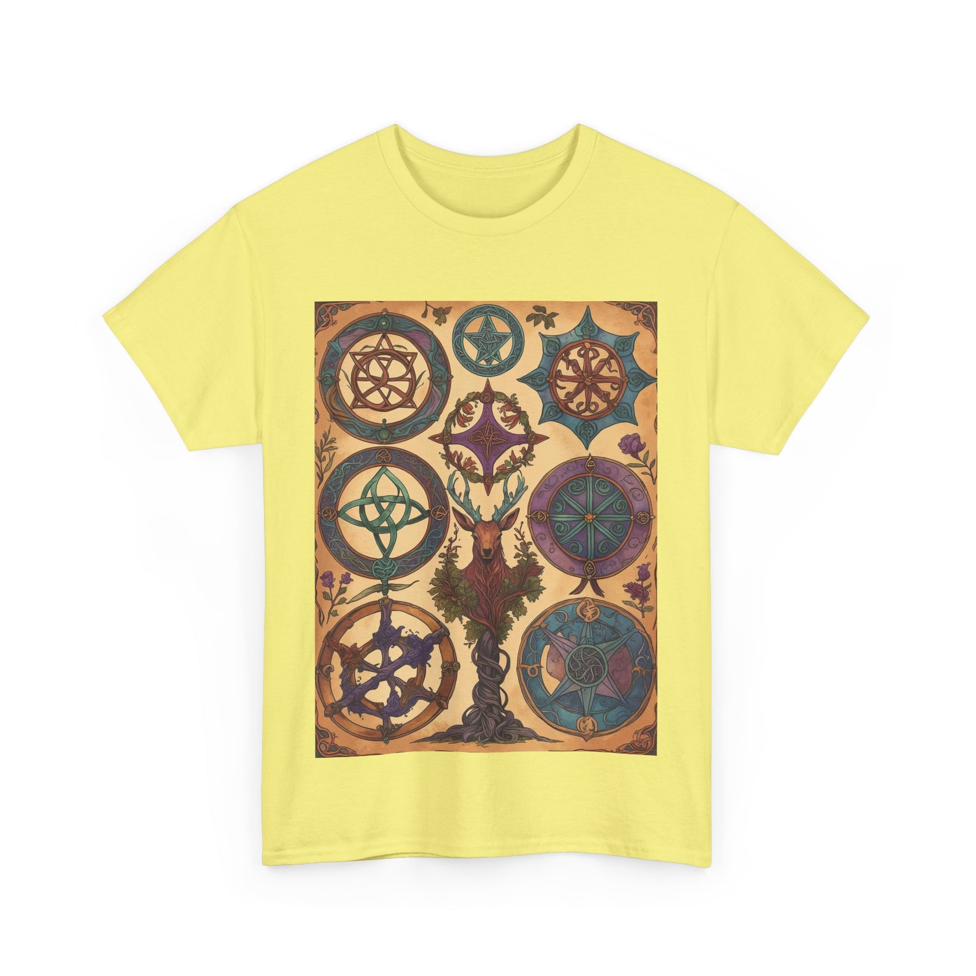 Mystical Art Unisex Heavy Cotton Tee, Trendy T-Shirt, Spiritual Vibes Tee, Gifting for Holidays, Everyday Wear