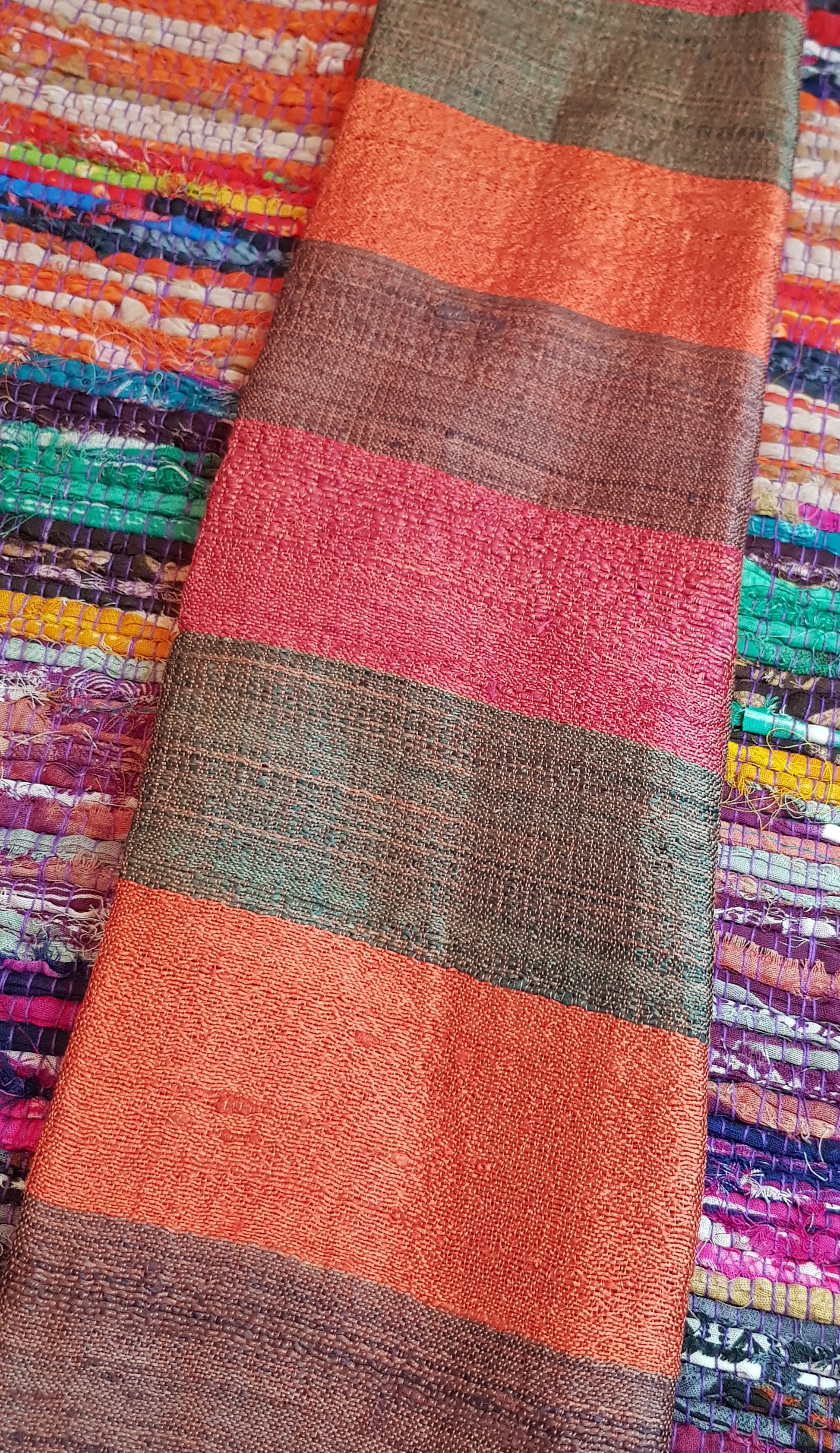 Scarf - Silk Striped - Handmade