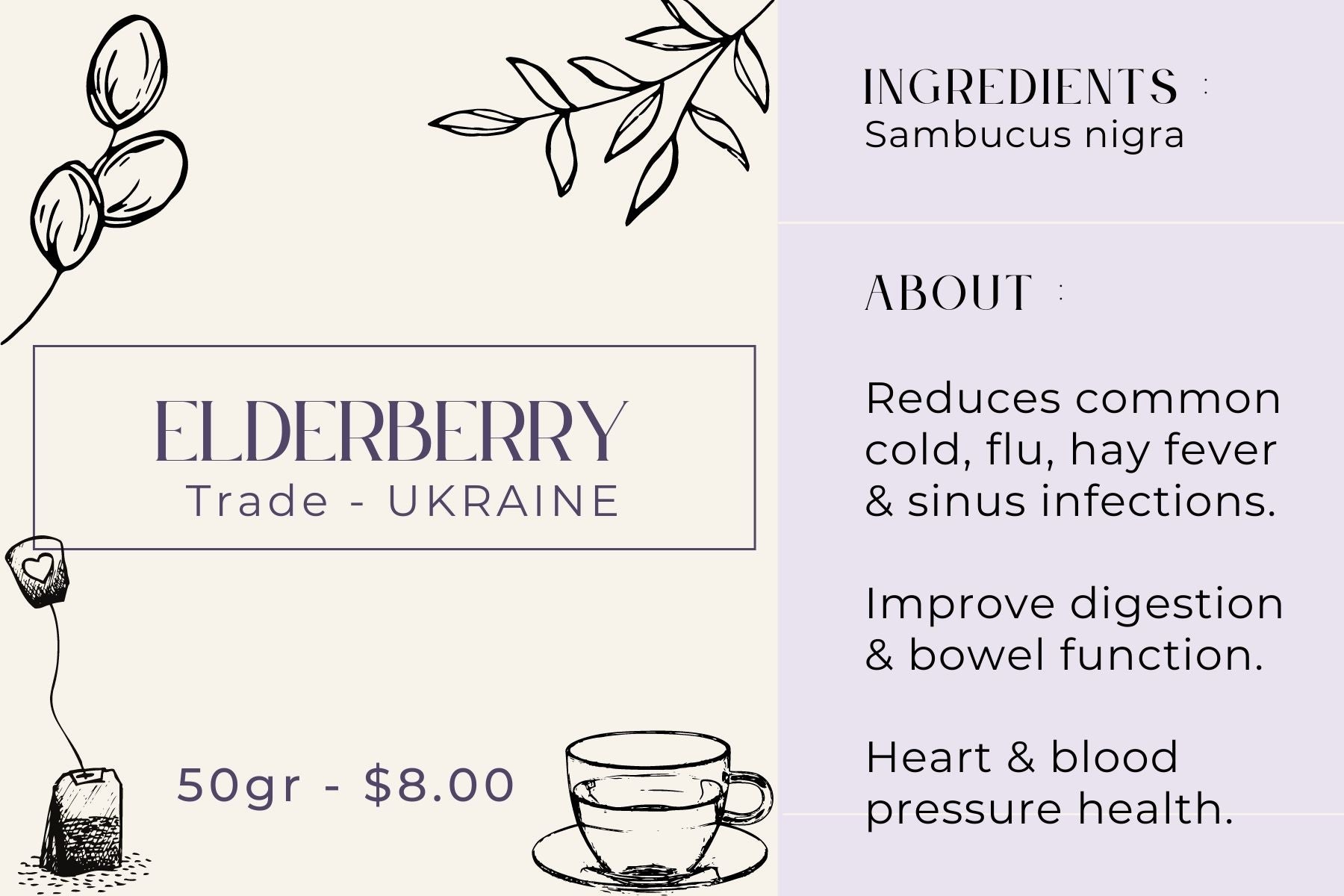 Elderberry  - Trade