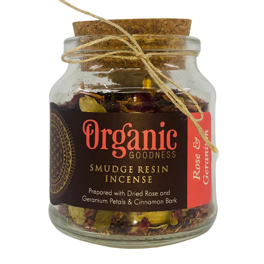 80gr Glass Jar - Rose & Geranium - Organic Smudge