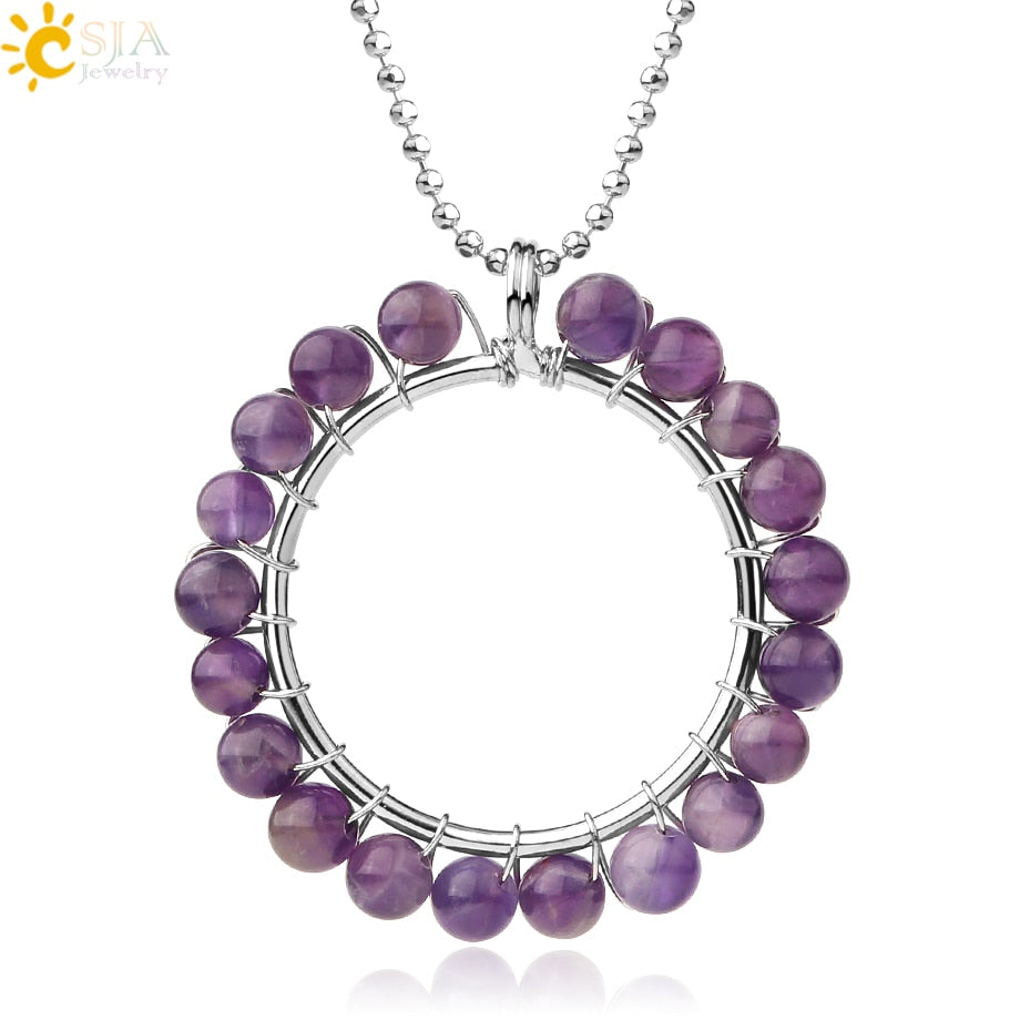 Stone Circle Pendant Necklace