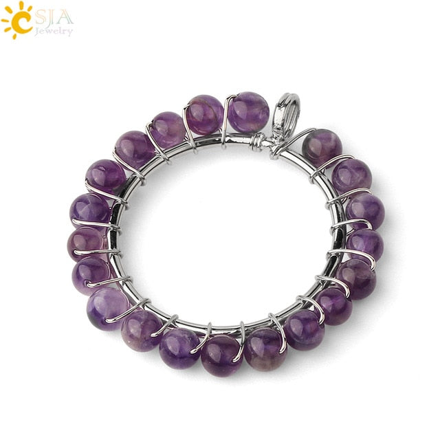 Stone Circle Pendant Necklace