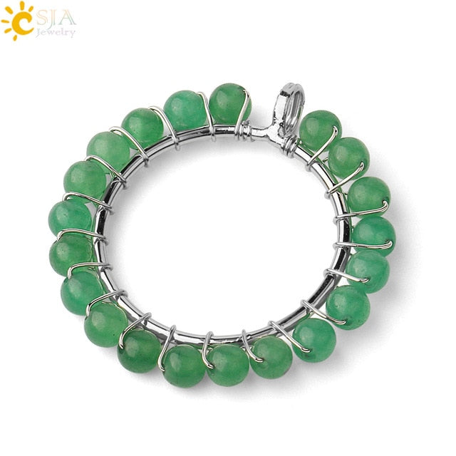 Stone Circle Pendant Necklace