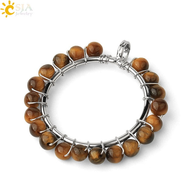 Stone Circle Pendant Necklace