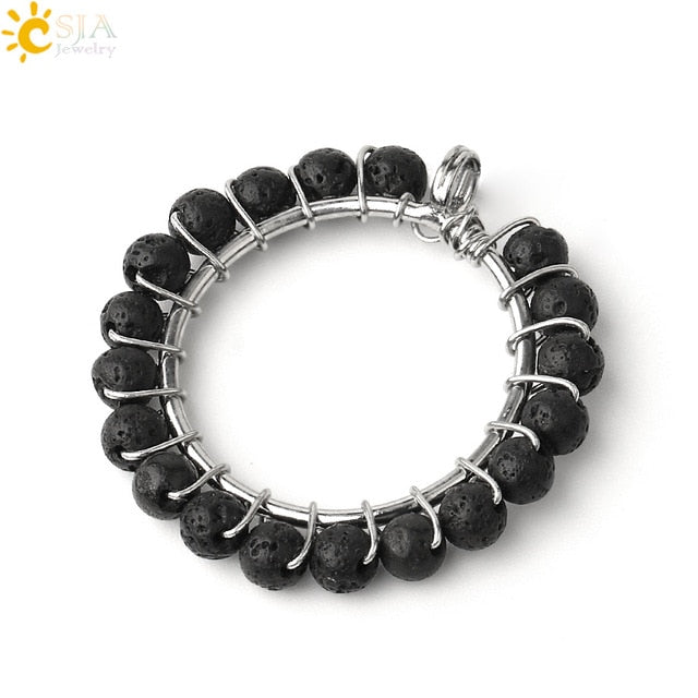 Stone Circle Pendant Necklace
