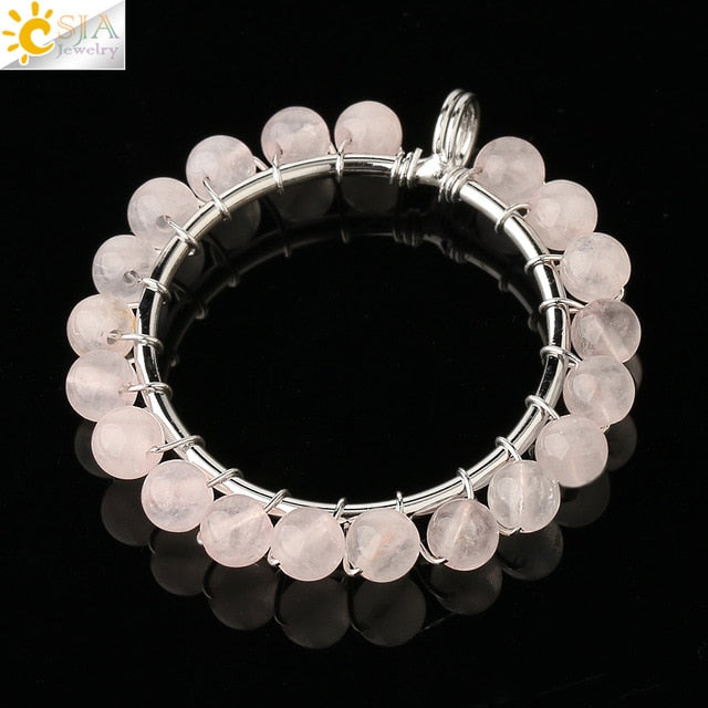 Stone Circle Pendant Necklace