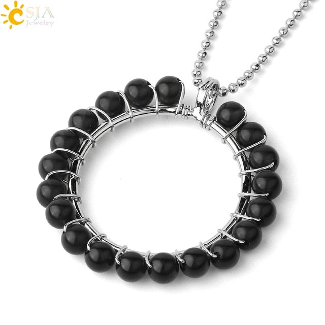Stone Circle Pendant Necklace