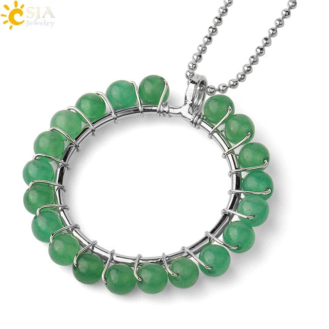 Stone Circle Pendant Necklace