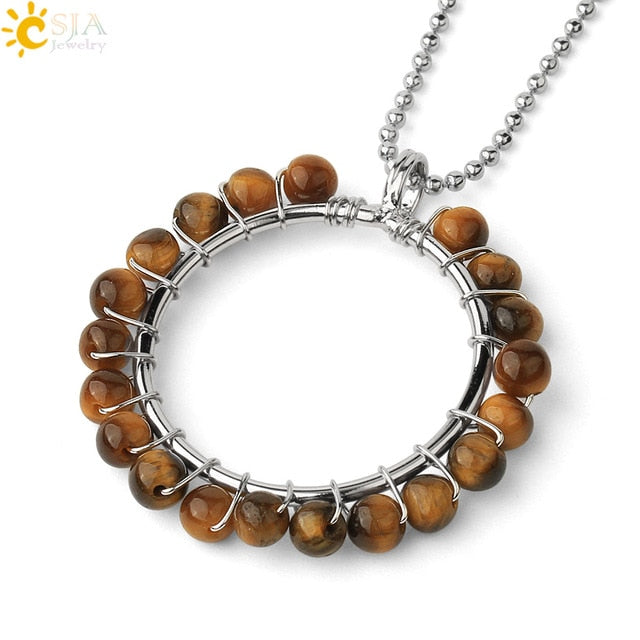Stone Circle Pendant Necklace