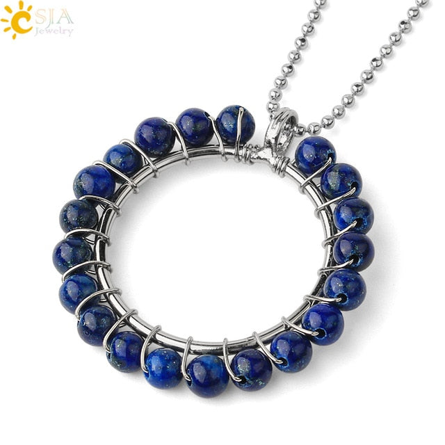 Stone Circle Pendant Necklace
