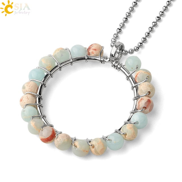 Stone Circle Pendant Necklace