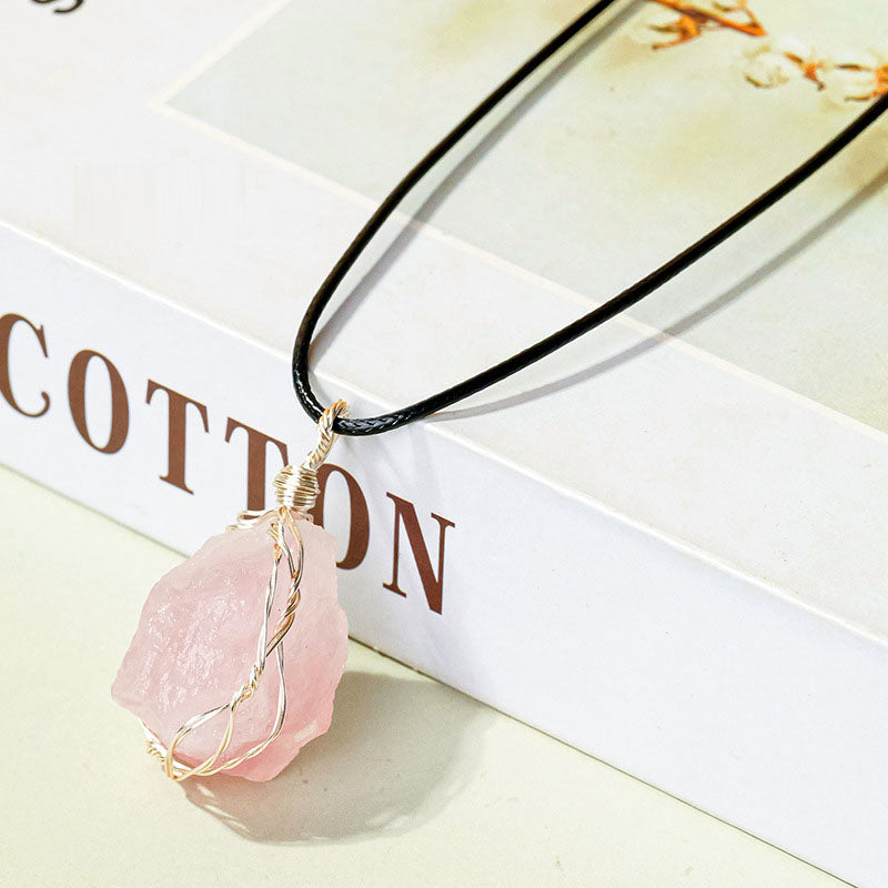 Raw Stone - Wire Wrapped Pendant