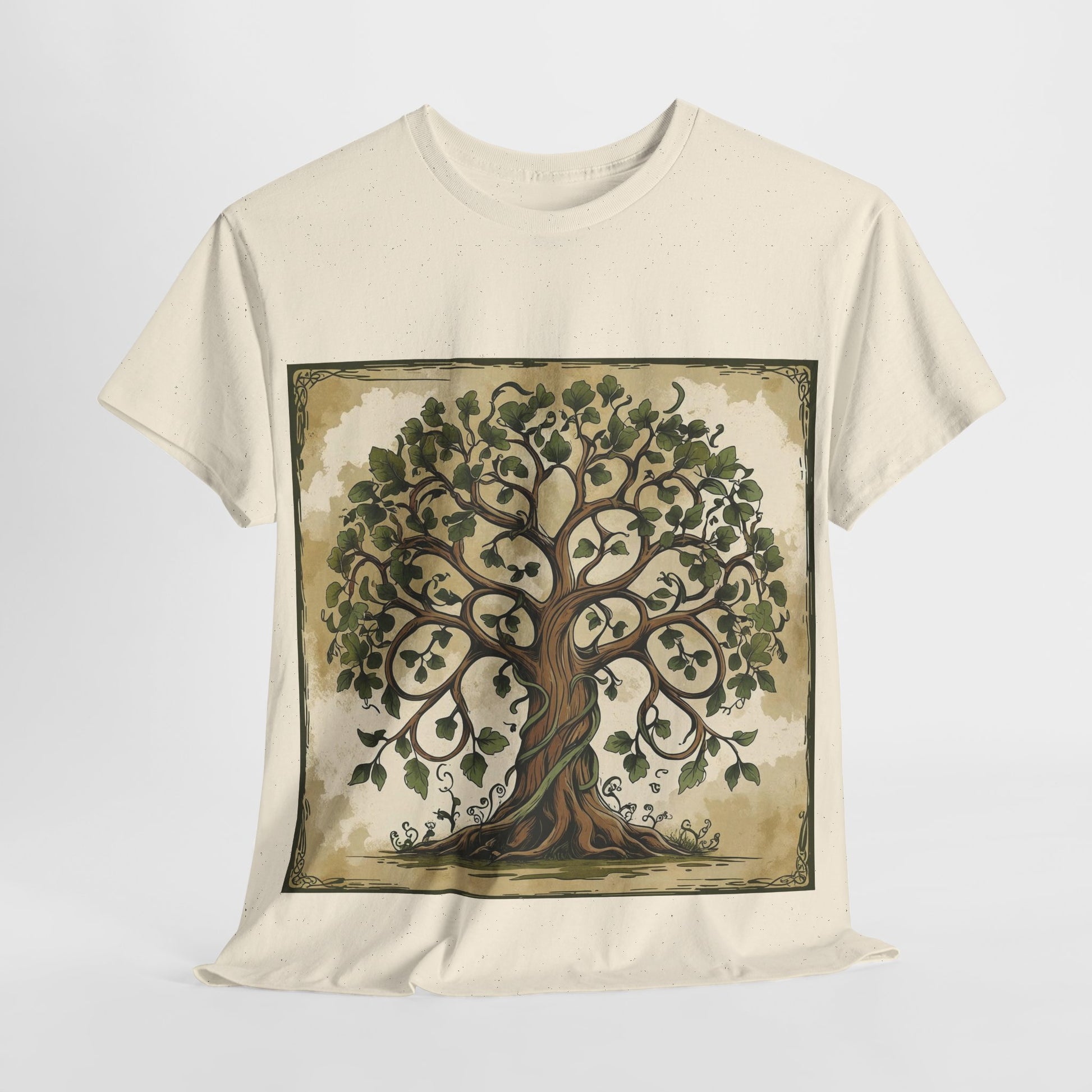 Unisex Heavy Cotton Tee with Nature and Crystal Designs, Bohemian T-Shirt, Tree of Life Tee, Gift for Yogis, Festival Apparel, [...]