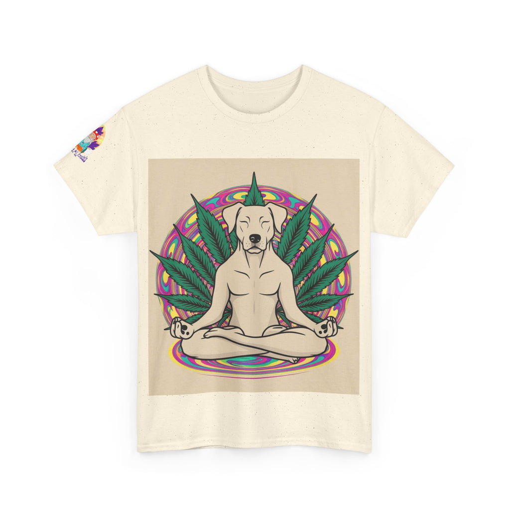 A Custom - Meditating Dog Unisex Heavy Cotton Tee - Chill Vibes Tee for Dog Lovers