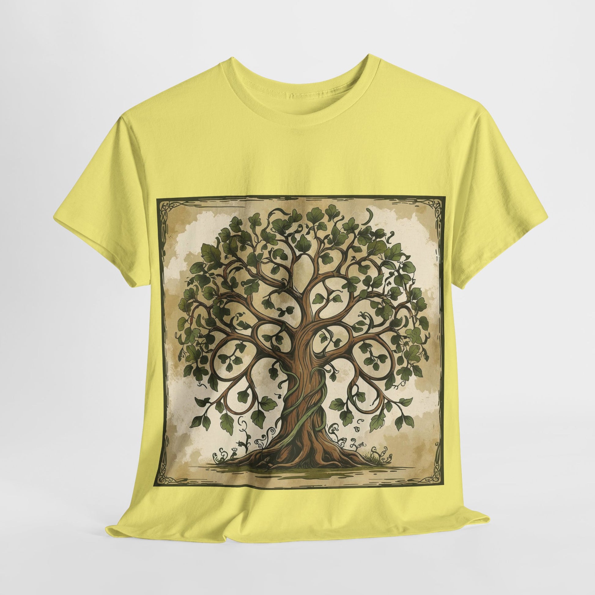 Unisex Heavy Cotton Tee with Nature and Crystal Designs, Bohemian T-Shirt, Tree of Life Tee, Gift for Yogis, Festival Apparel, [...]