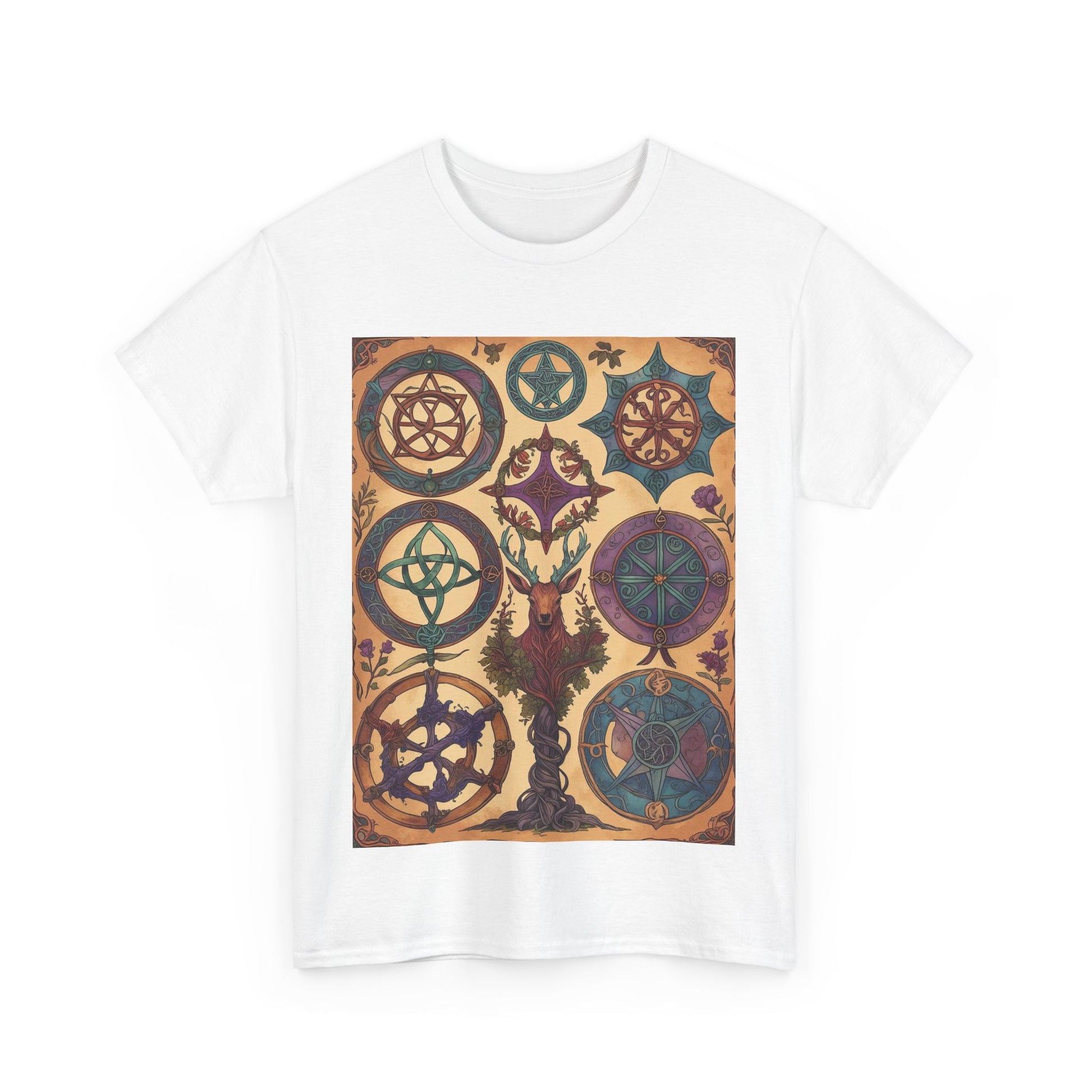 Mystical Art Unisex Heavy Cotton Tee, Trendy T-Shirt, Spiritual Vibes Tee, Gifting for Holidays, Everyday Wear