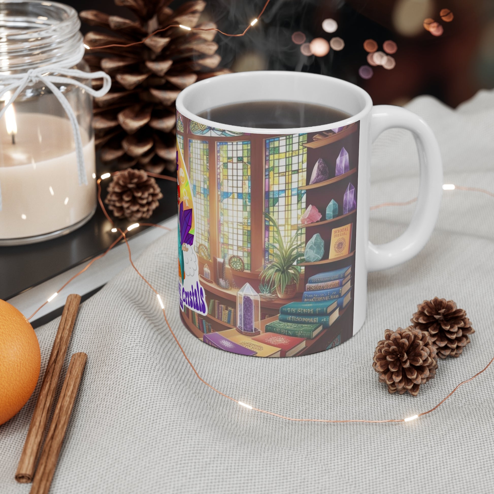 Spiritual Crystal Vibes Coffee Mugs, Fun Gift for Crystal Lovers, Mug for Meditation