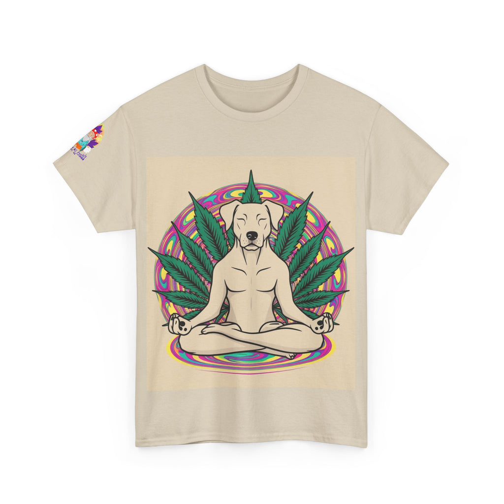 A Custom - Meditating Dog Unisex Heavy Cotton Tee - Chill Vibes Tee for Dog Lovers