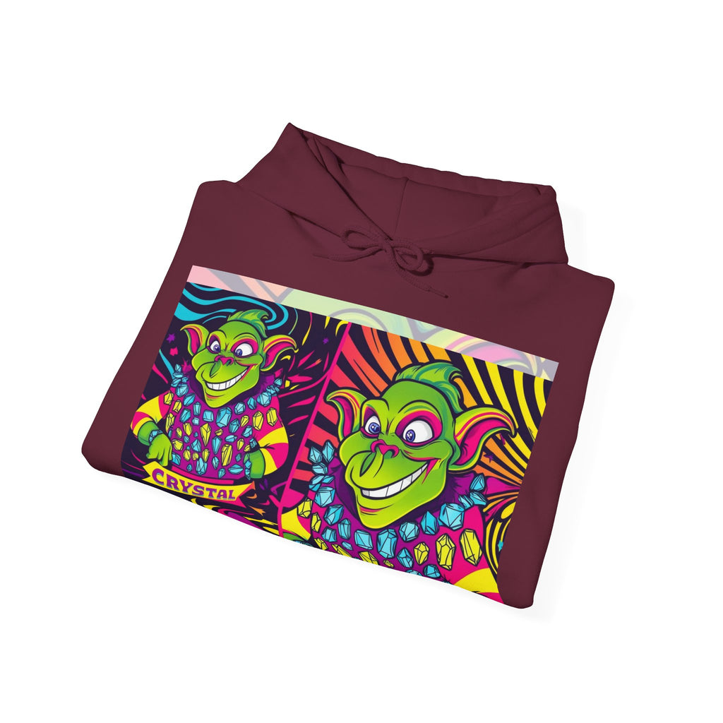 A Custom - Vibrant Crysta Goblin l-Themed Unisex Hoodie - "Get Ya Rocks Off Crystals" Design