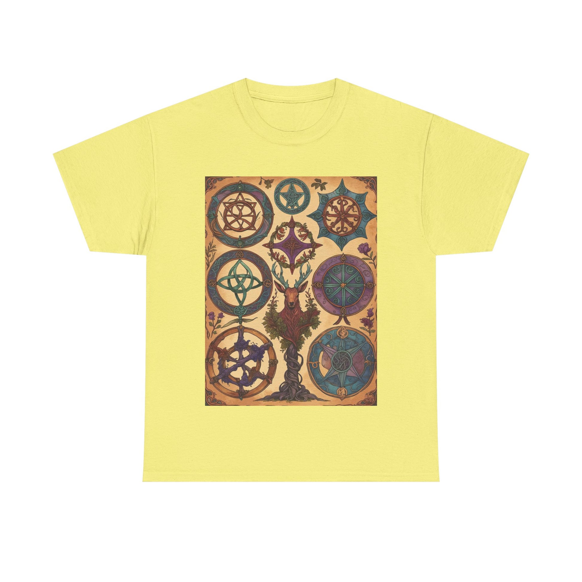 Mystical Art Unisex Heavy Cotton Tee, Trendy T-Shirt, Spiritual Vibes Tee, Gifting for Holidays, Everyday Wear