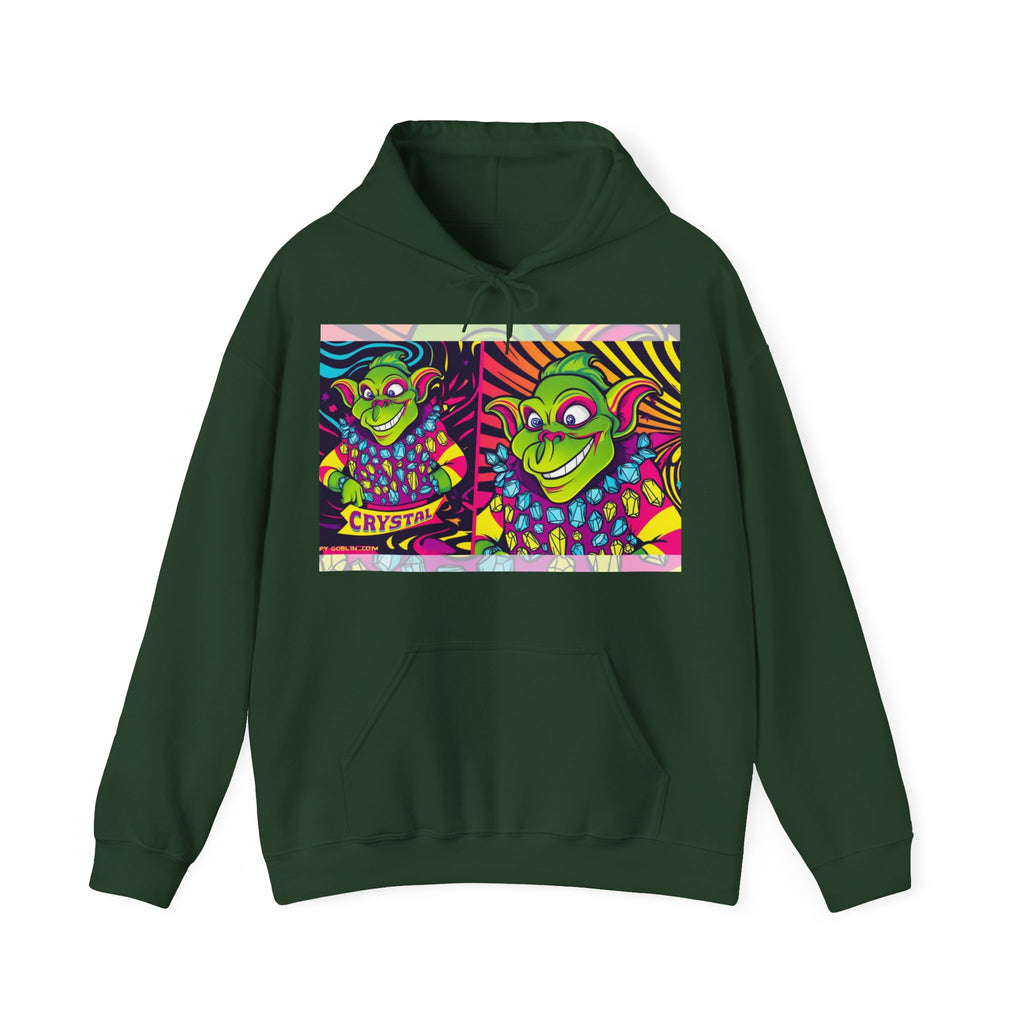 A Custom - Vibrant Crysta Goblin l-Themed Unisex Hoodie - "Get Ya Rocks Off Crystals" Design
