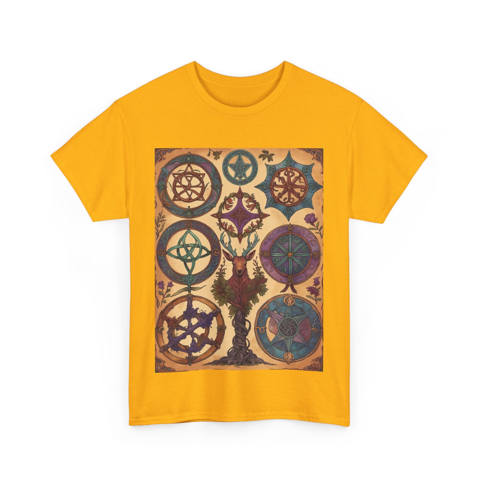 Mystical Art Unisex Heavy Cotton Tee, Trendy T-Shirt, Spiritual Vibes Tee, Gifting for Holidays, Everyday Wear