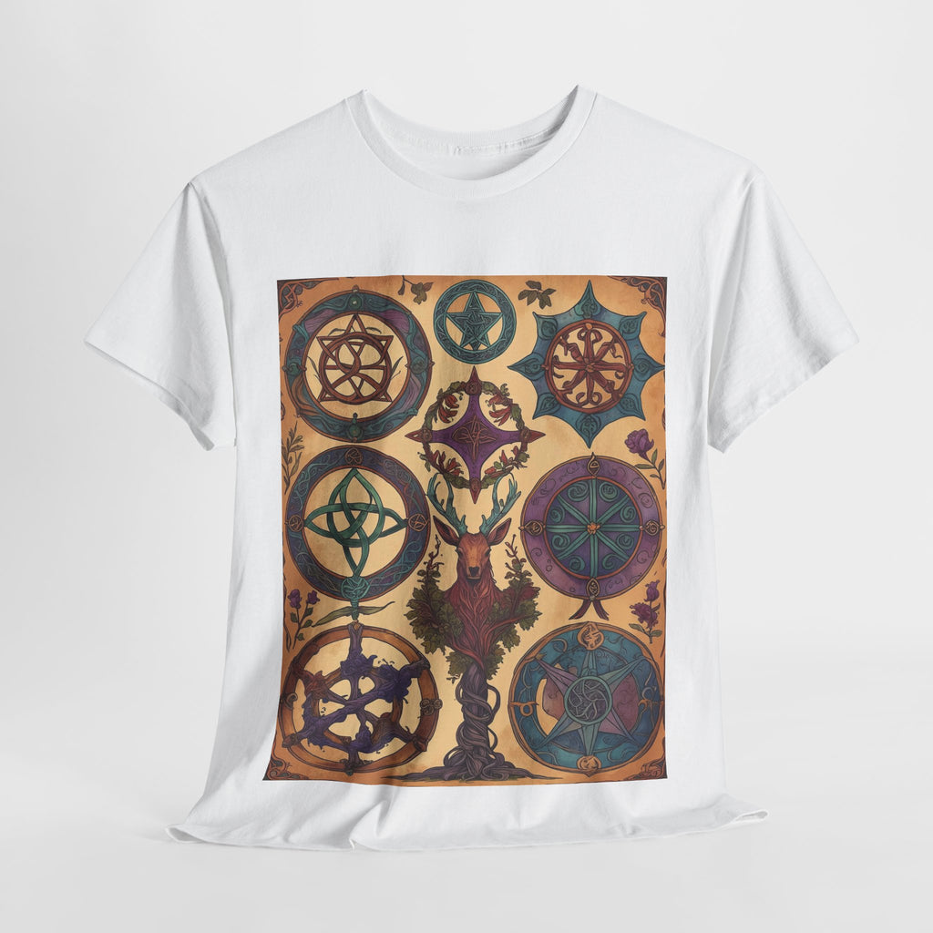Mystical Art Unisex Heavy Cotton Tee, Trendy T-Shirt, Spiritual Vibes Tee, Gifting for Holidays, Everyday Wear