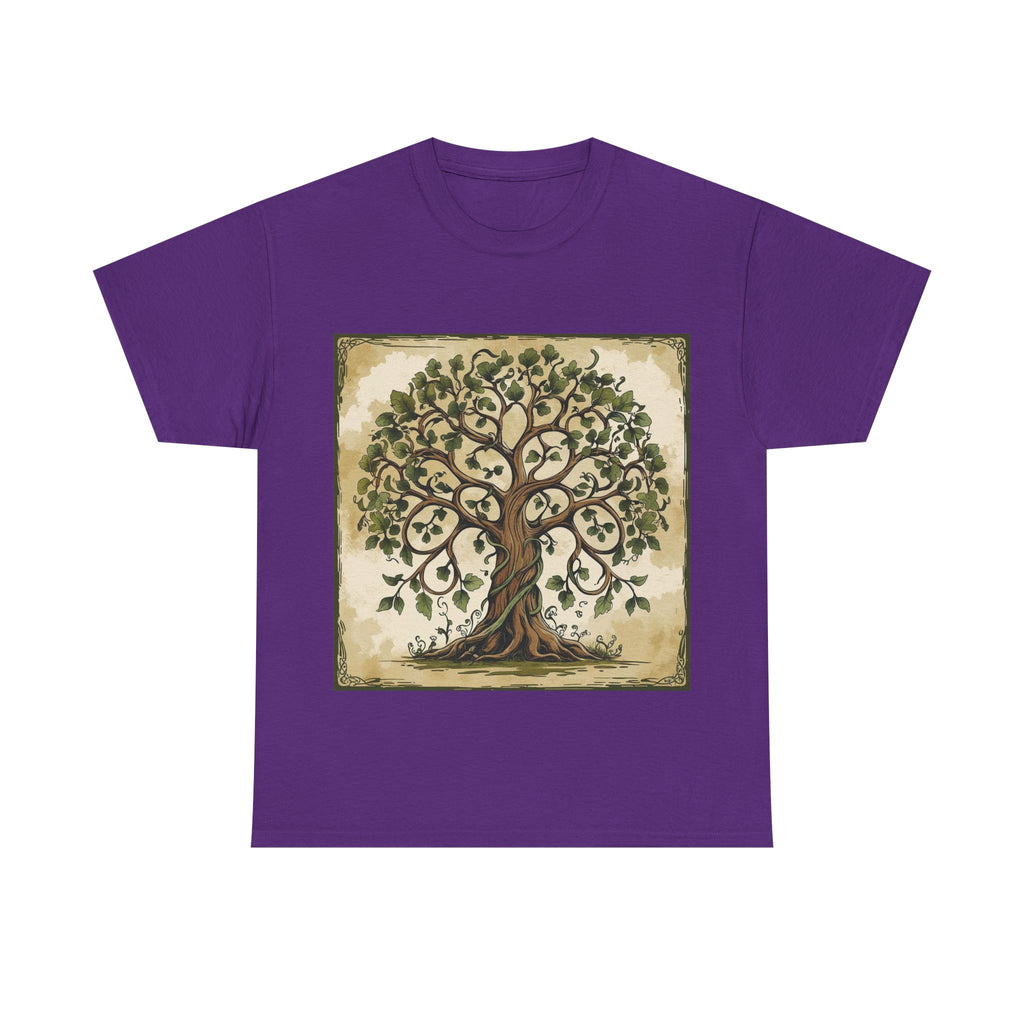 Unisex Heavy Cotton Tee with Nature and Crystal Designs, Bohemian T-Shirt, Tree of Life Tee, Gift for Yogis, Festival Apparel, [...]