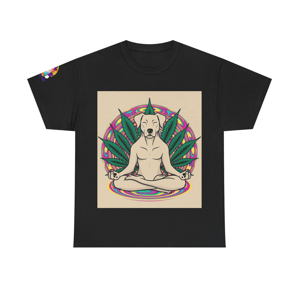 A Custom - Meditating Dog Unisex Heavy Cotton Tee - Chill Vibes Tee for Dog Lovers