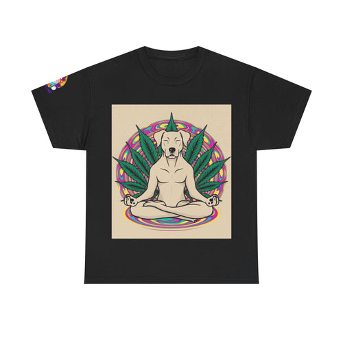 A Custom - Meditating Dog Unisex Heavy Cotton Tee - Chill Vibes Tee for Dog Lovers