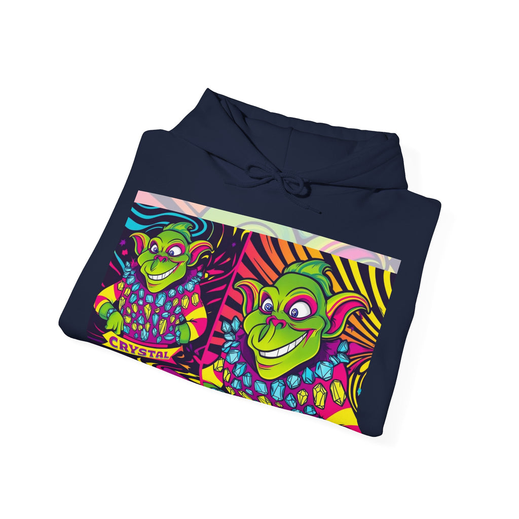 A Custom - Vibrant Crysta Goblin l-Themed Unisex Hoodie - "Get Ya Rocks Off Crystals" Design