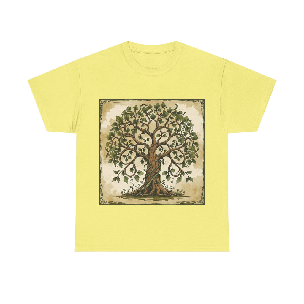 Unisex Heavy Cotton Tee with Nature and Crystal Designs, Bohemian T-Shirt, Tree of Life Tee, Gift for Yogis, Festival Apparel, [...]
