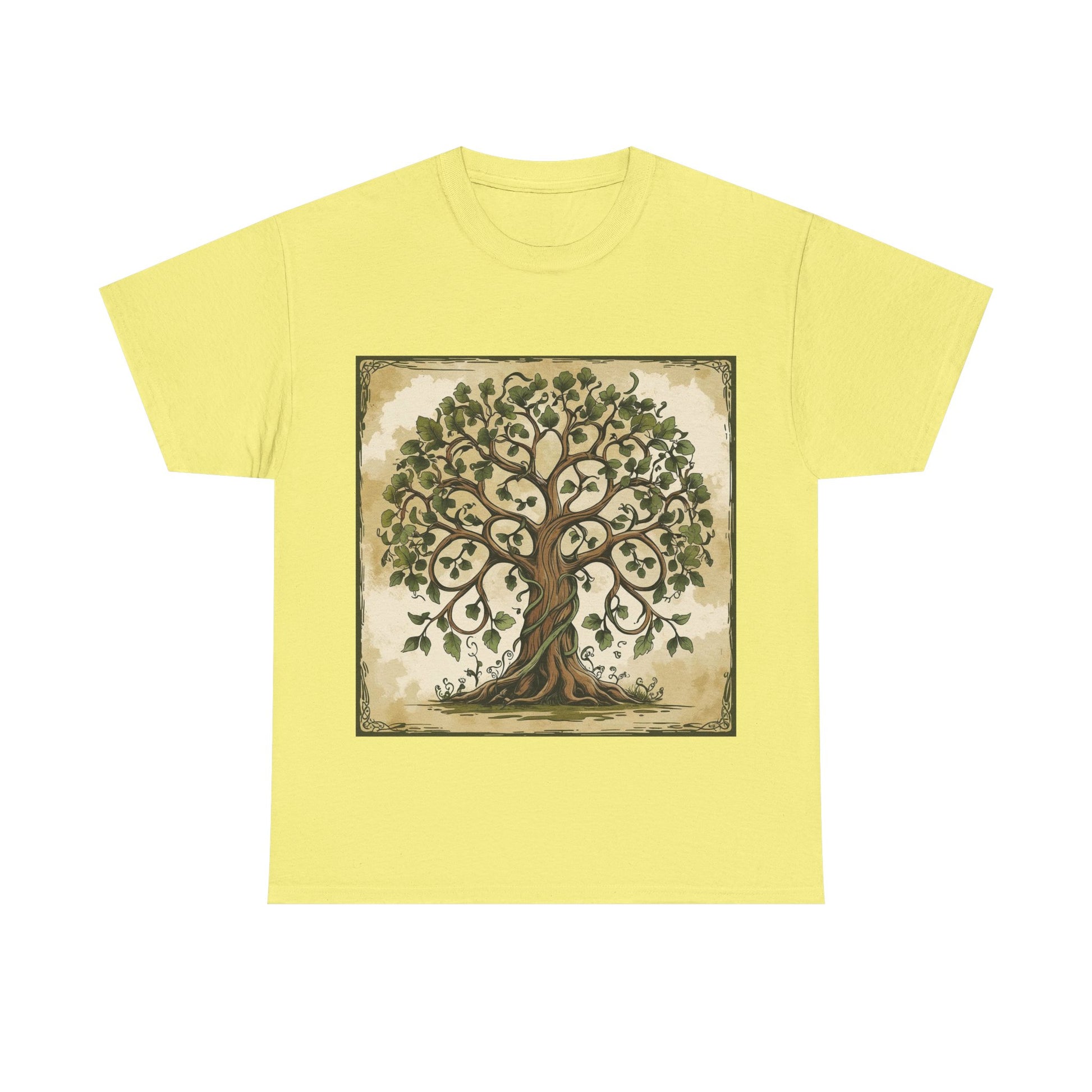 Unisex Heavy Cotton Tee with Nature and Crystal Designs, Bohemian T-Shirt, Tree of Life Tee, Gift for Yogis, Festival Apparel, [...]