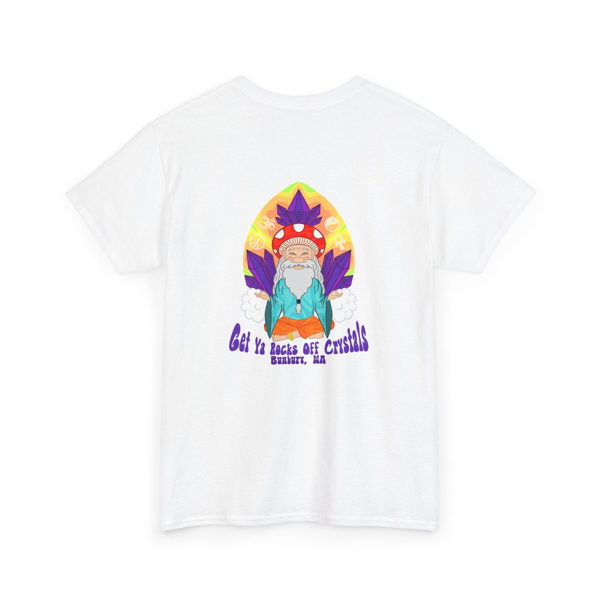 Trippy Forest Vibes Tee - Unisex Heavy Cotton T-Shirt, Festival Wear, Nature Lover Gift, Streetwear, Mushrooms Design, Gnome Art