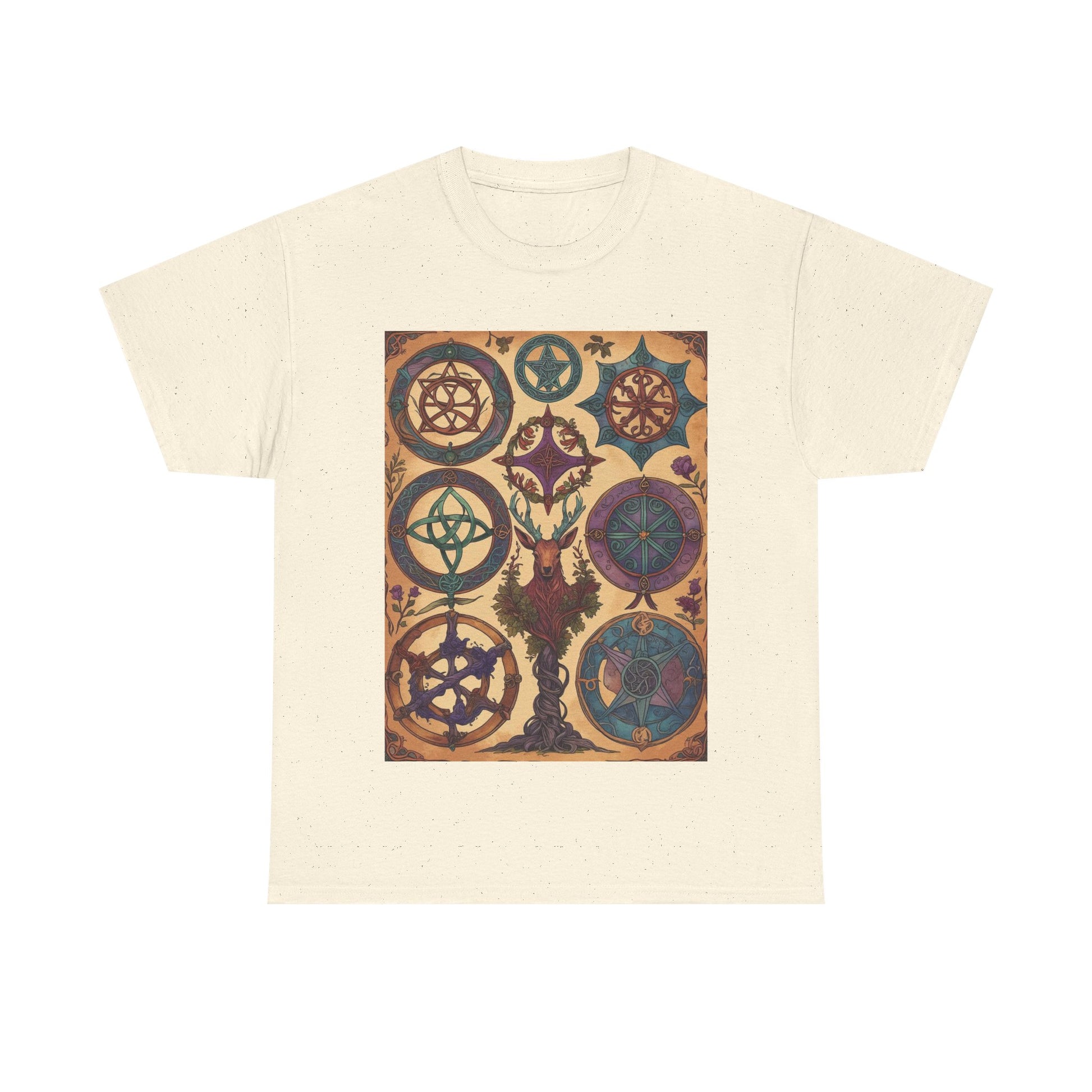Mystical Art Unisex Heavy Cotton Tee, Trendy T-Shirt, Spiritual Vibes Tee, Gifting for Holidays, Everyday Wear