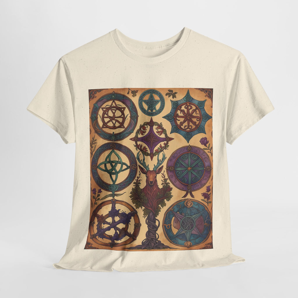 Mystical Art Unisex Heavy Cotton Tee, Trendy T-Shirt, Spiritual Vibes Tee, Gifting for Holidays, Everyday Wear