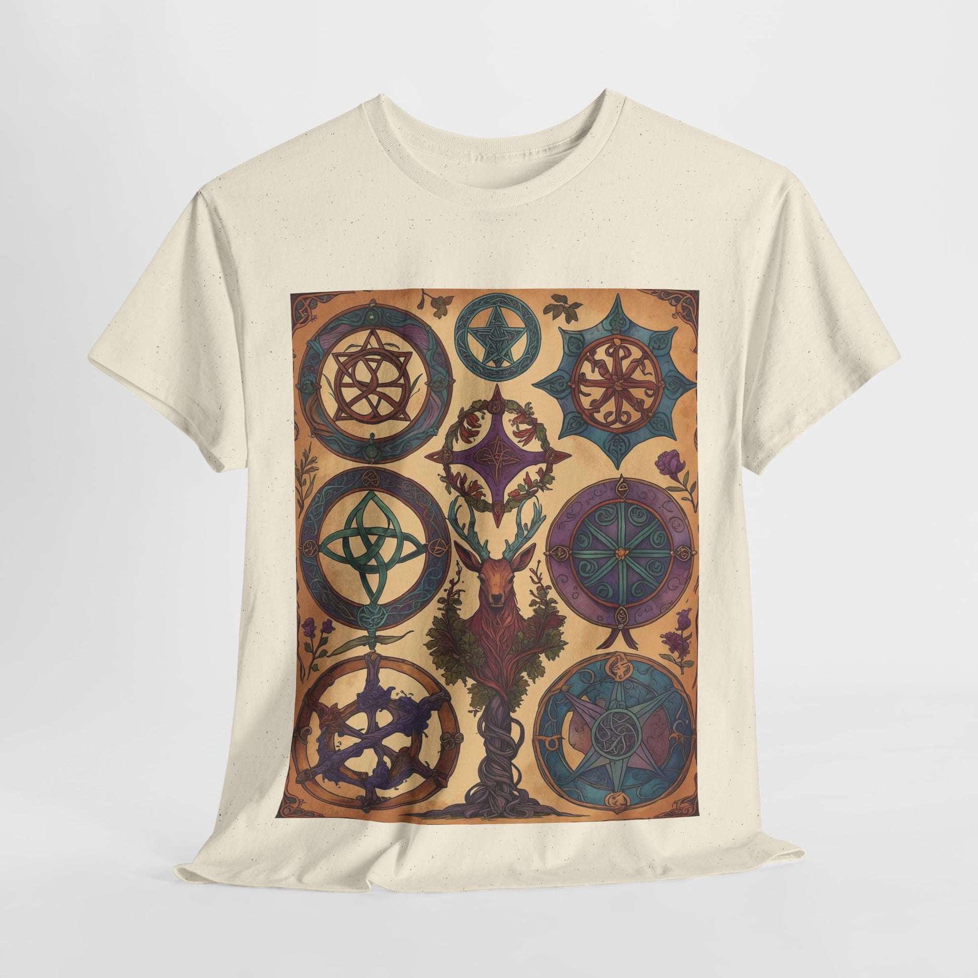 Mystical Art Unisex Heavy Cotton Tee, Trendy T-Shirt, Spiritual Vibes Tee, Gifting for Holidays, Everyday Wear