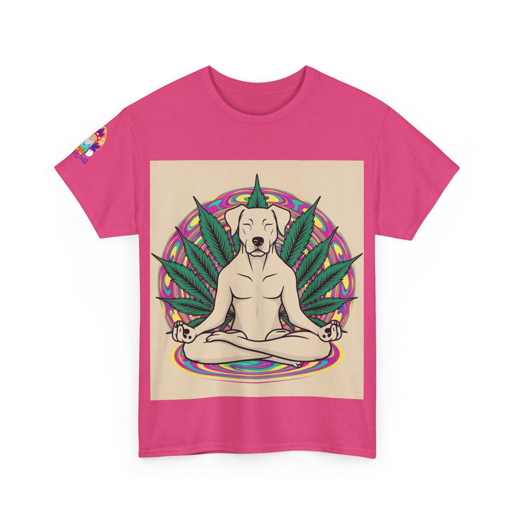 A Custom - Meditating Dog Unisex Heavy Cotton Tee - Chill Vibes Tee for Dog Lovers