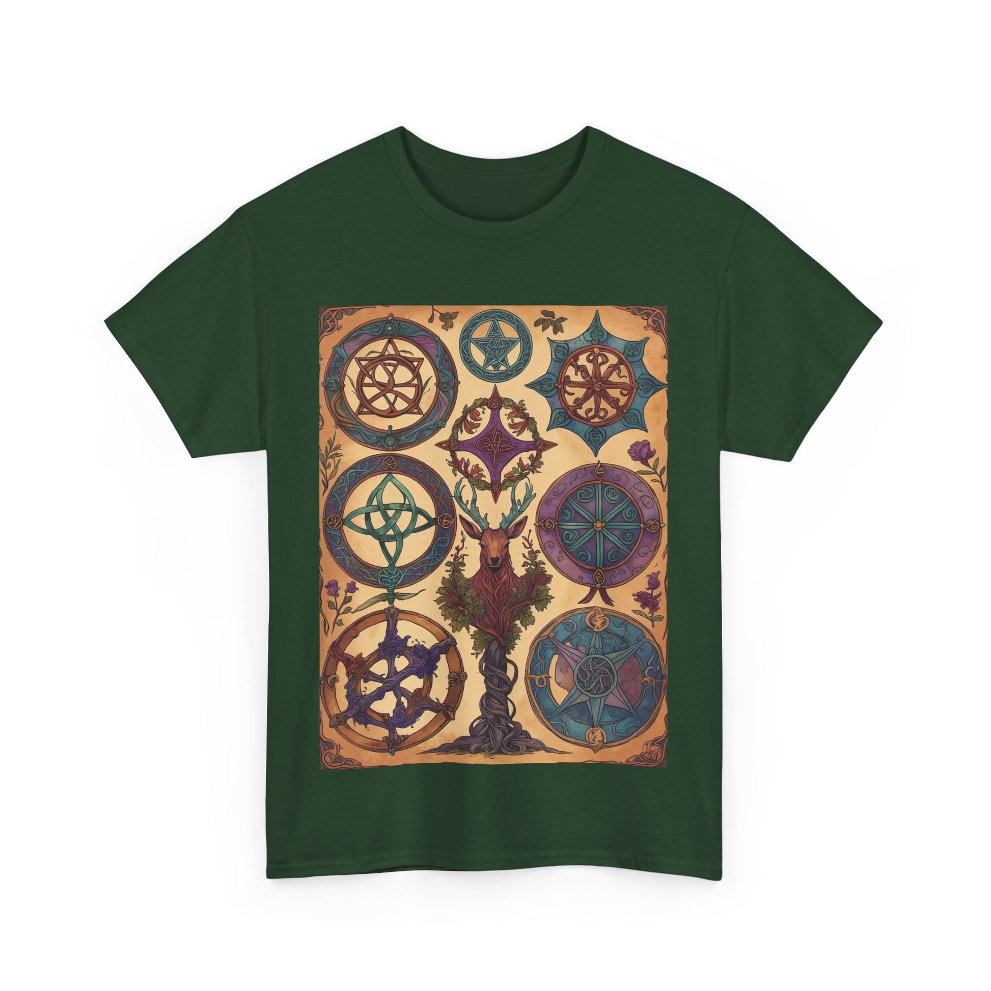 Mystical Art Unisex Heavy Cotton Tee, Trendy T-Shirt, Spiritual Vibes Tee, Gifting for Holidays, Everyday Wear