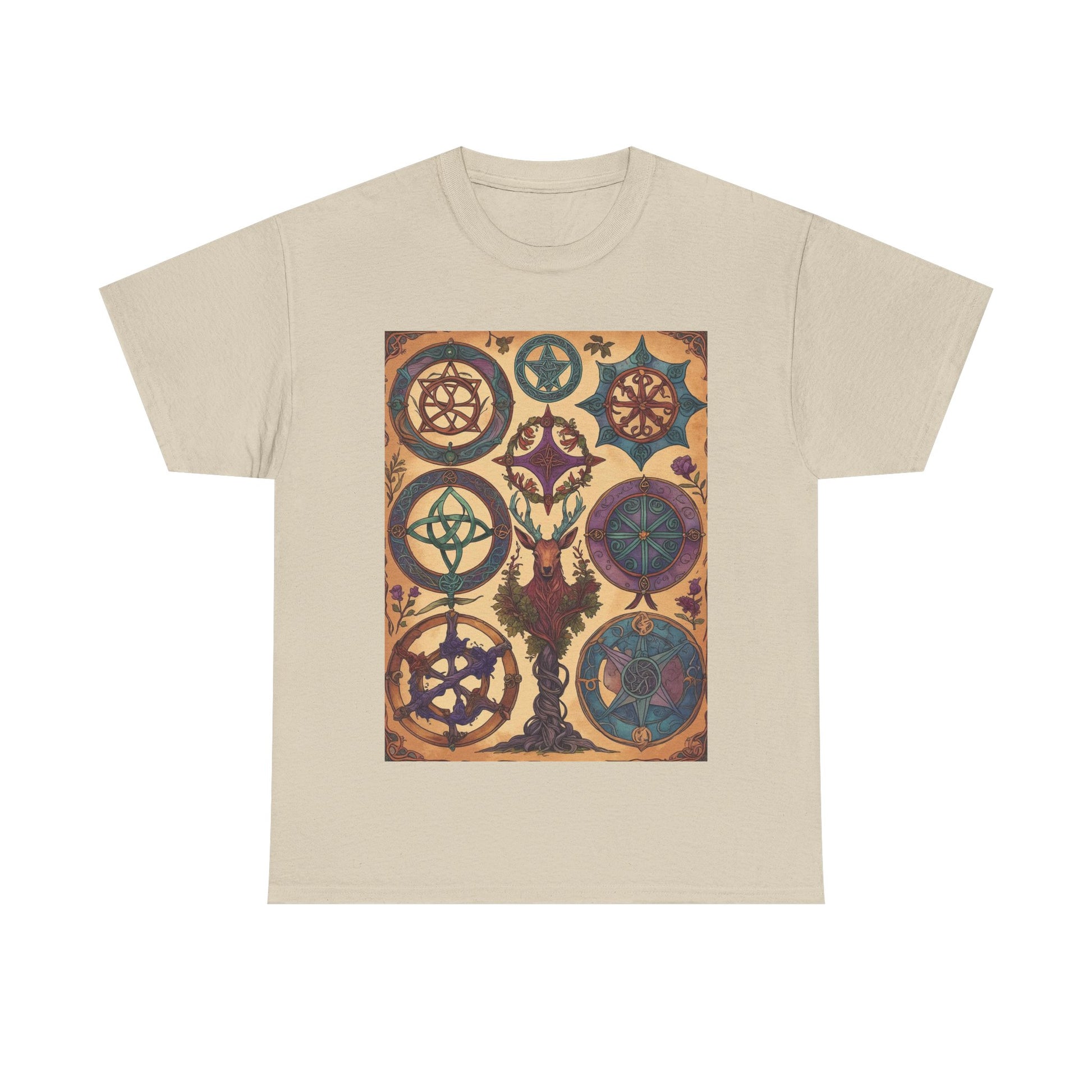 Mystical Art Unisex Heavy Cotton Tee, Trendy T-Shirt, Spiritual Vibes Tee, Gifting for Holidays, Everyday Wear