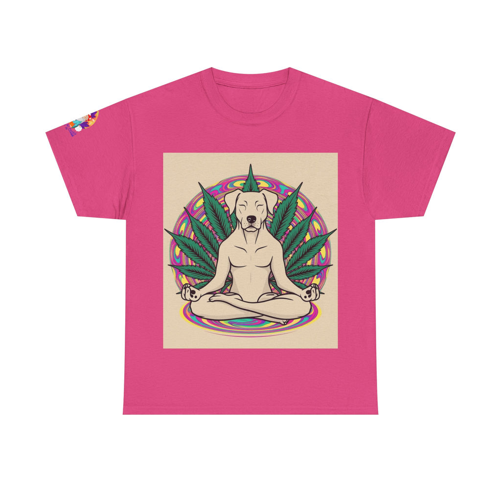 A Custom - Meditating Dog Unisex Heavy Cotton Tee - Chill Vibes Tee for Dog Lovers