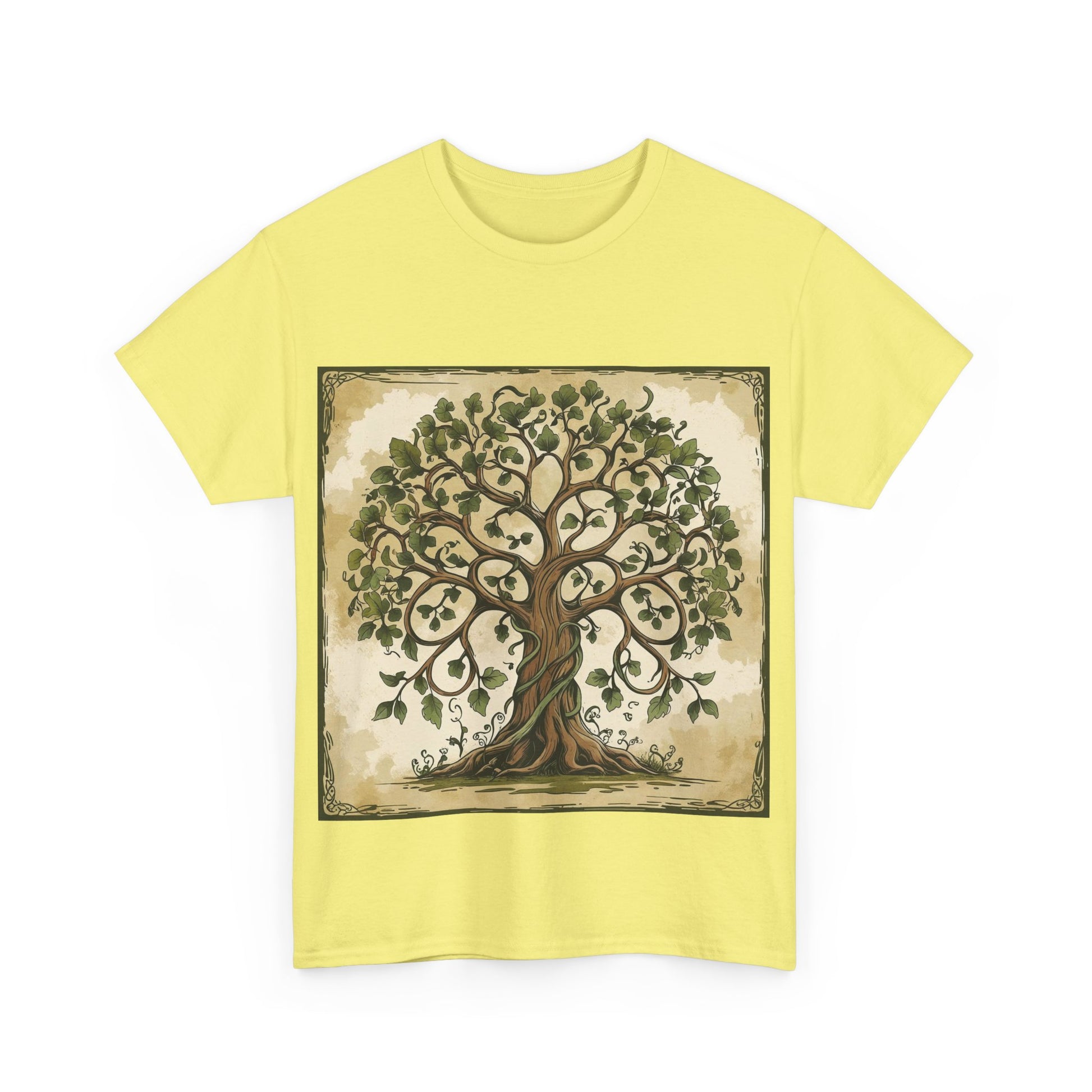 Unisex Heavy Cotton Tee with Nature and Crystal Designs, Bohemian T-Shirt, Tree of Life Tee, Gift for Yogis, Festival Apparel, [...]