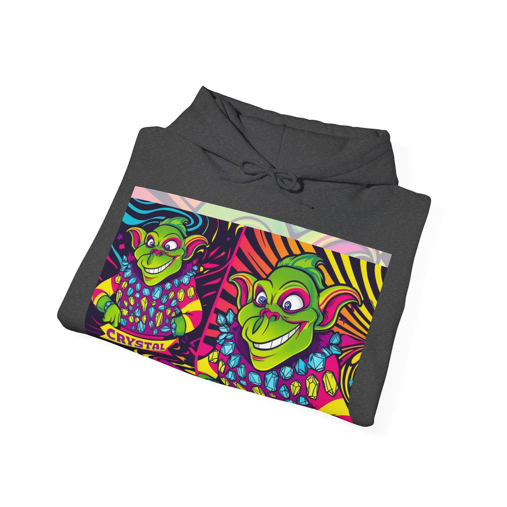 A Custom - Vibrant Crysta Goblin l-Themed Unisex Hoodie - "Get Ya Rocks Off Crystals" Design