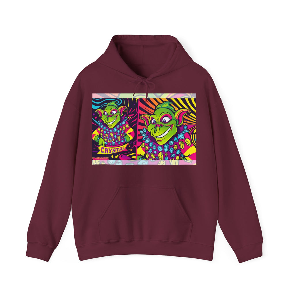 A Custom - Vibrant Crysta Goblin l-Themed Unisex Hoodie - "Get Ya Rocks Off Crystals" Design