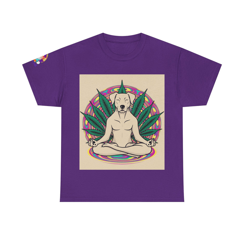 A Custom - Meditating Dog Unisex Heavy Cotton Tee - Chill Vibes Tee for Dog Lovers