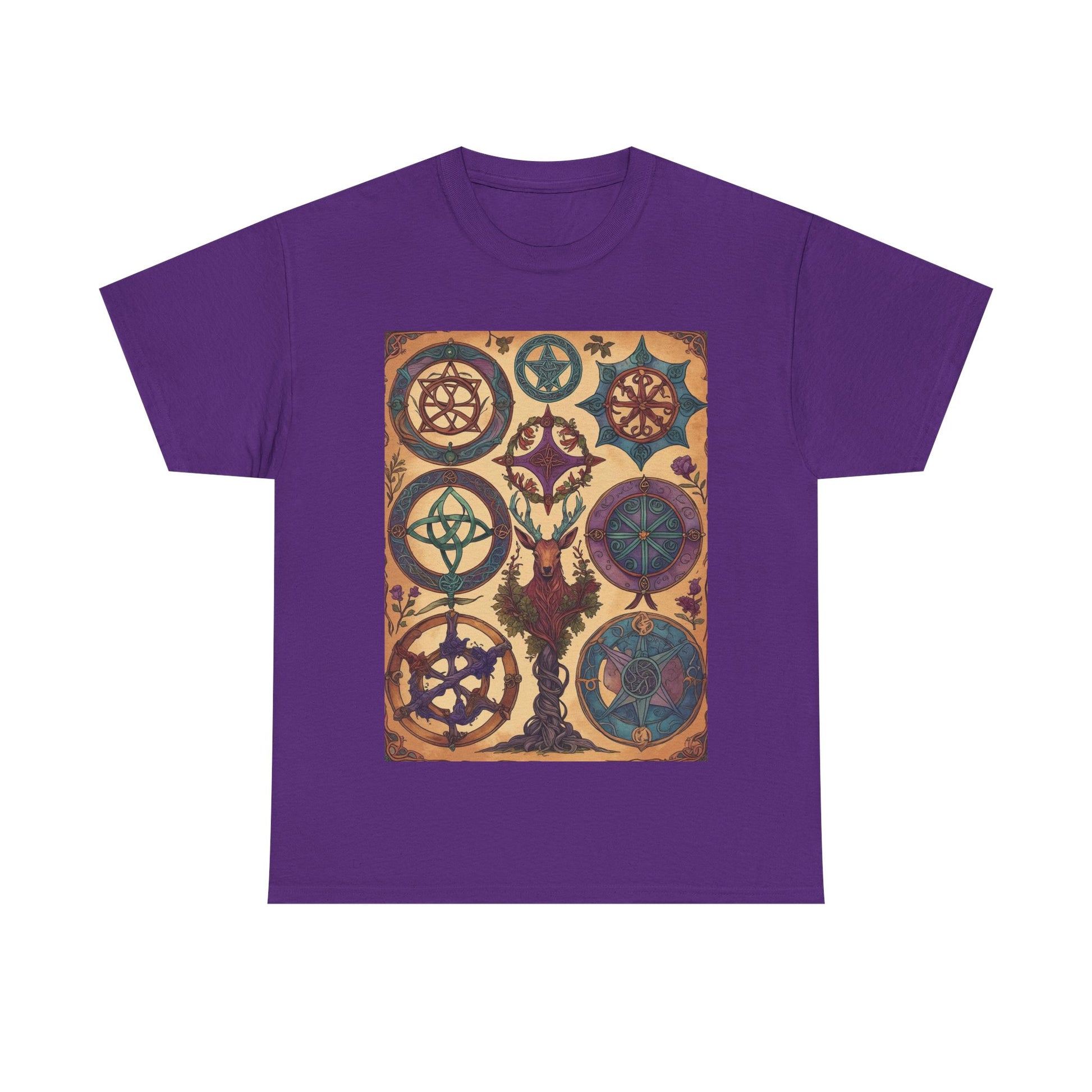Mystical Art Unisex Heavy Cotton Tee, Trendy T-Shirt, Spiritual Vibes Tee, Gifting for Holidays, Everyday Wear