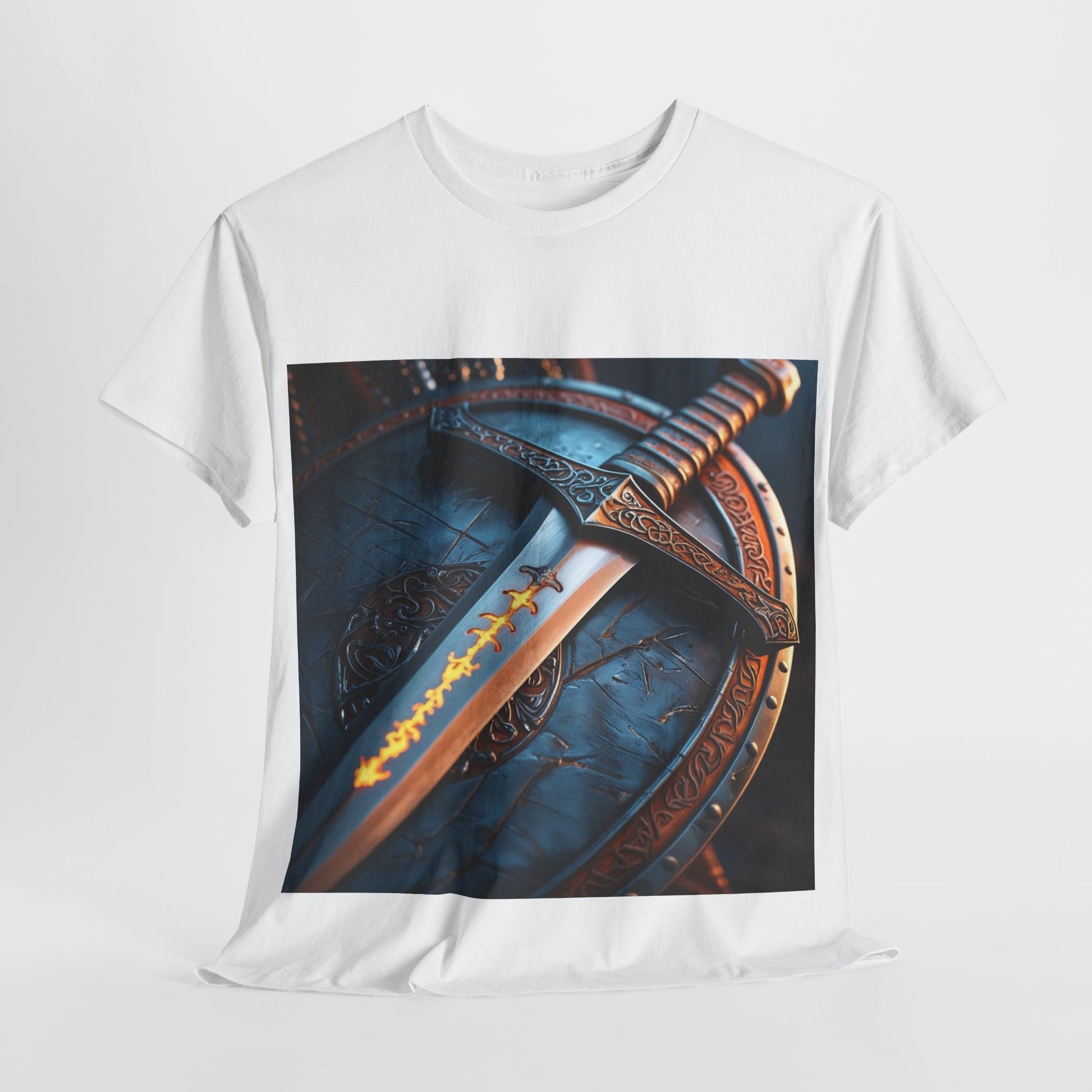 Epic Adventure Tee: Retro Sword & Crystal Design for Fantasy Lovers, Unisex Shirt, Gifts for Gamers, Casual Wear, Adventure Apparel