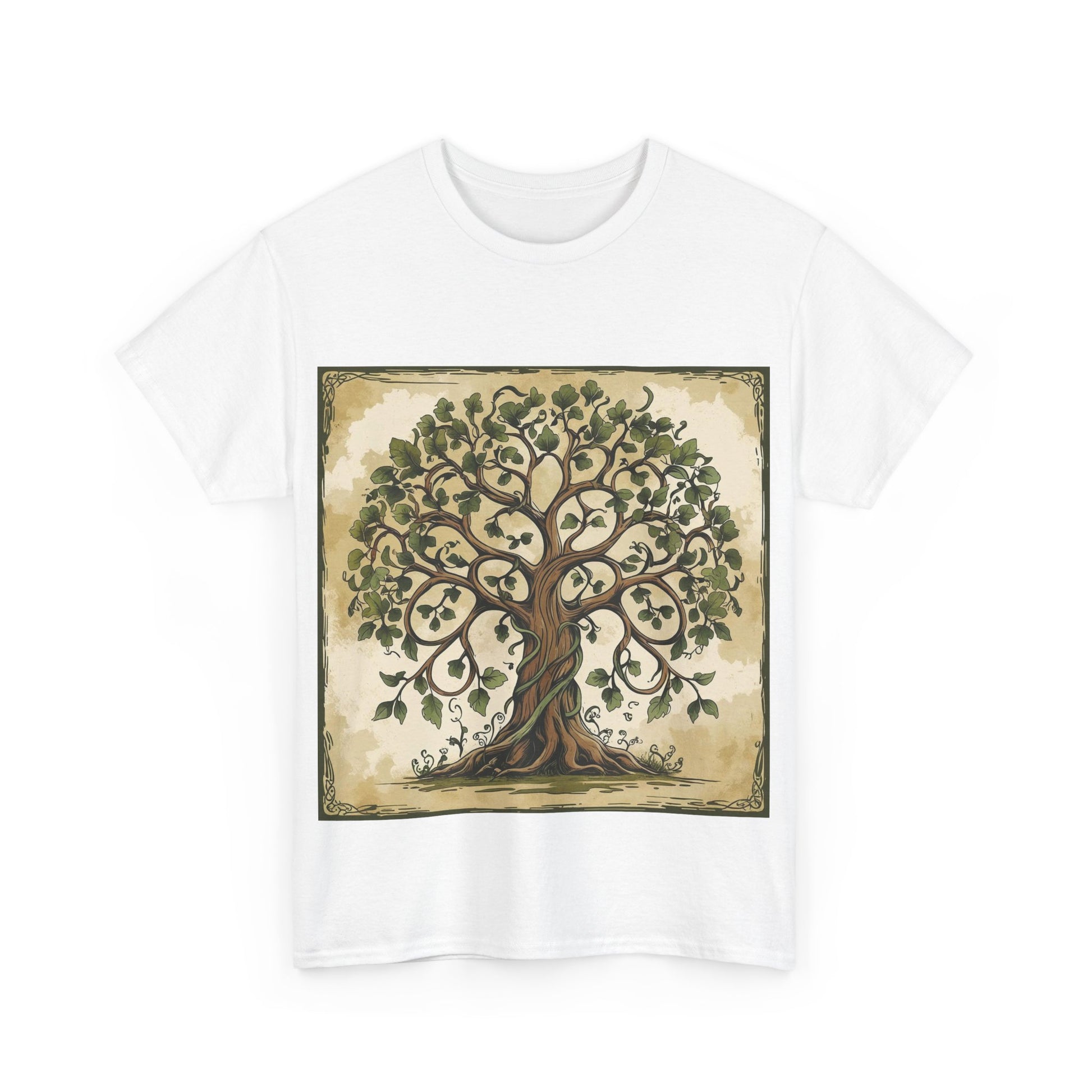 Unisex Heavy Cotton Tee with Nature and Crystal Designs, Bohemian T-Shirt, Tree of Life Tee, Gift for Yogis, Festival Apparel, [...]